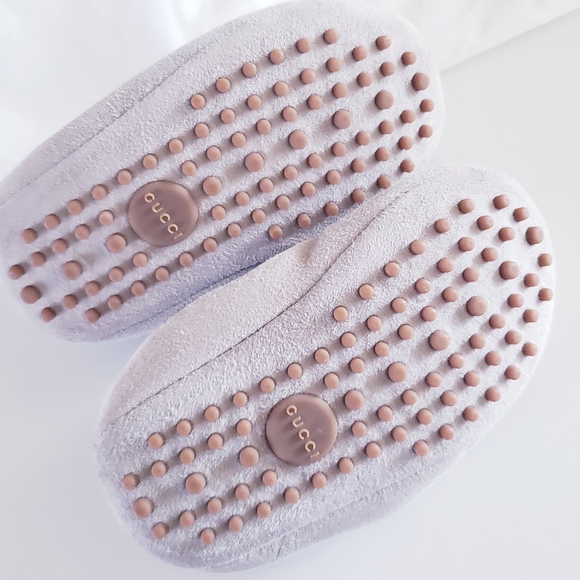 GUCCI  Leather Upper & Rubber Sole Kid Loto/NS Nylon Oatmeal Loafers- size 17 - Picture 8 of 11